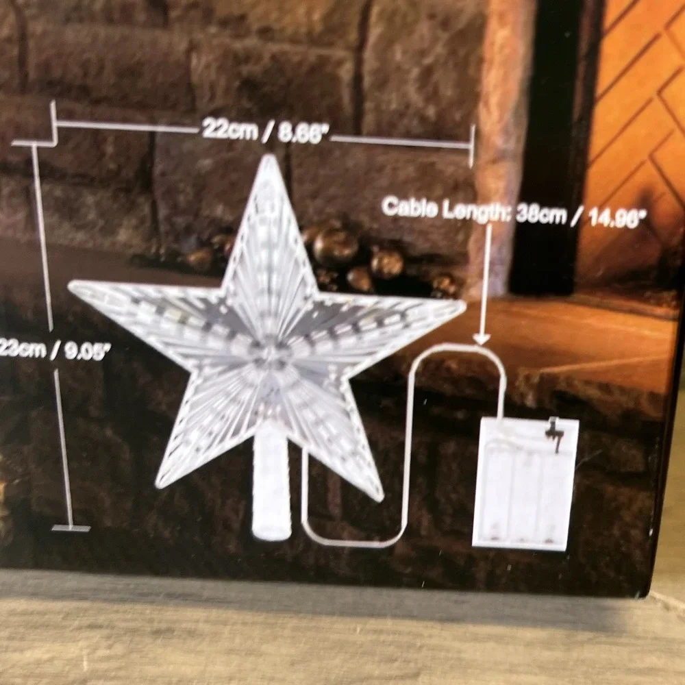 LED Christmas Tree Topper Star Light Warm White 9